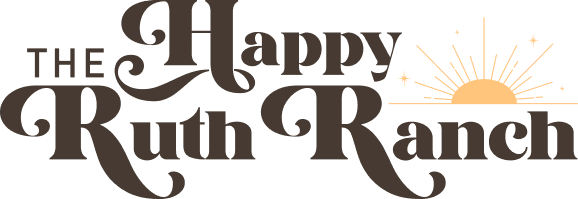 "The Happy Ruth Ranch" featuring stylized text and a sun graphic