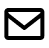 black envelope icon on contact page, representing email